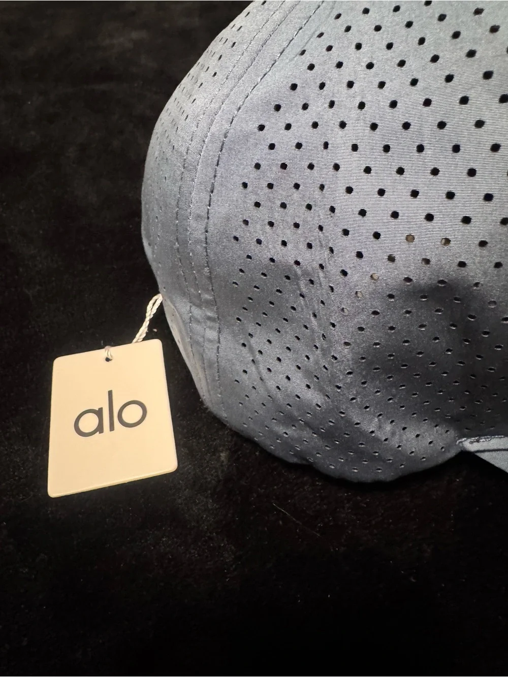 NWT ALO Yoga Cap in Slate Blue with Black Logo
